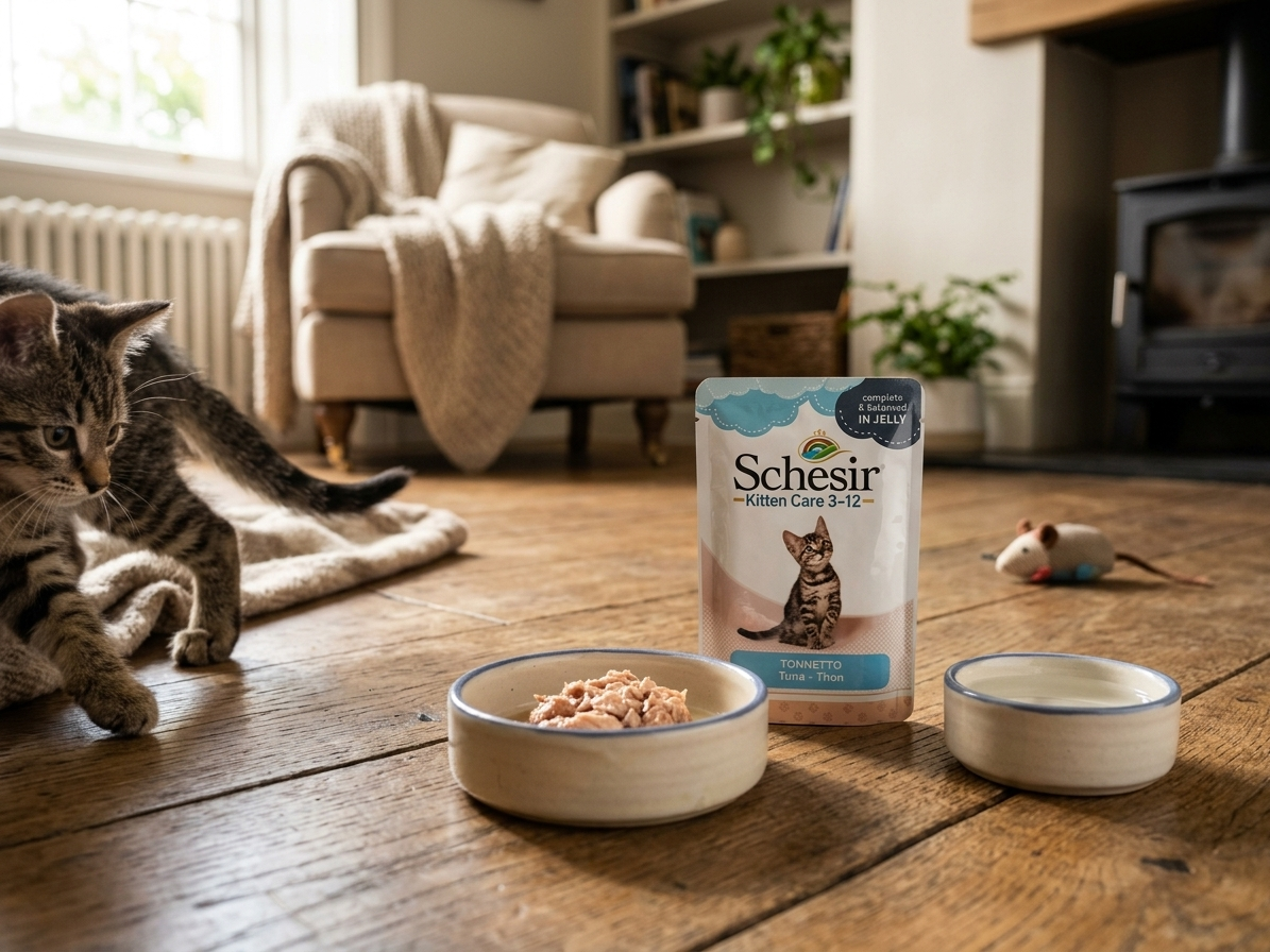 Kapsička pro koťata Schesir Cat Kitten Tuňák želé, 150 g