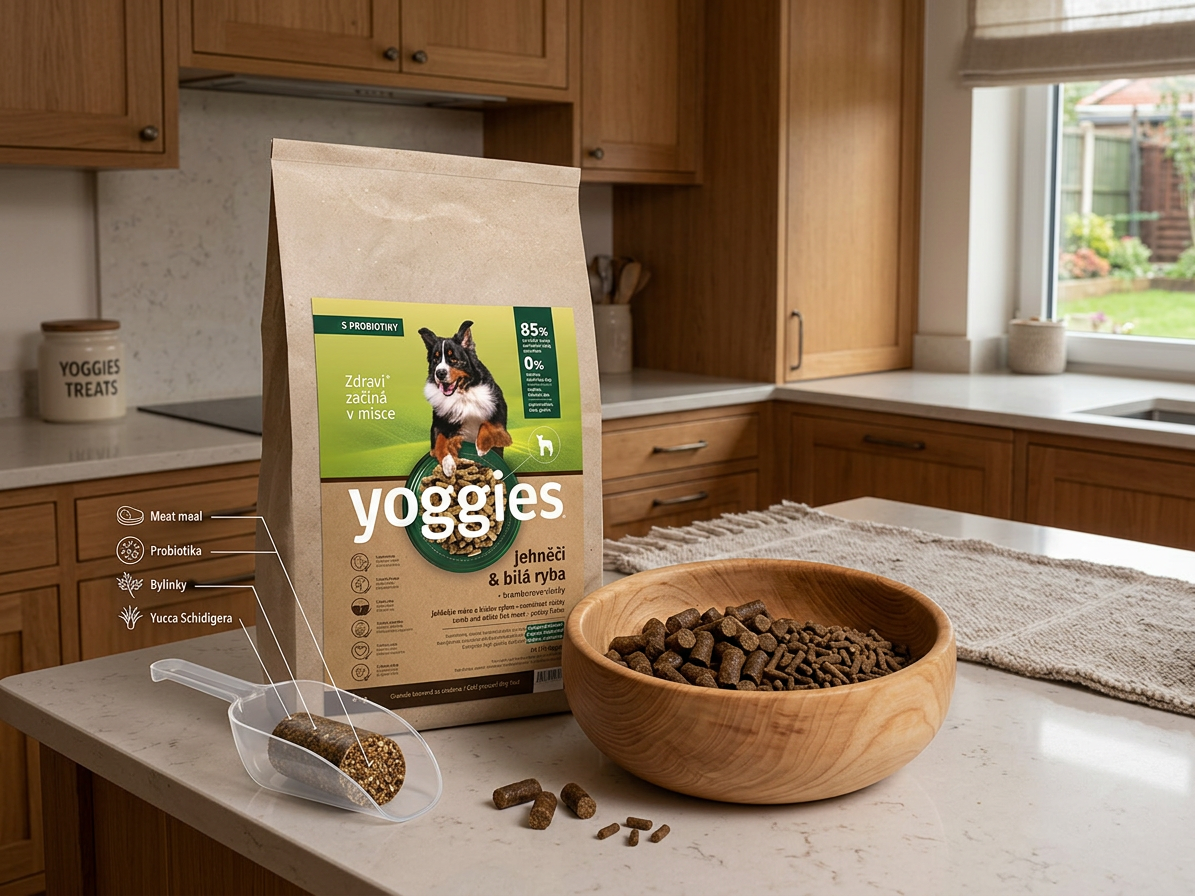 Yoggies granule pro psy jehněčí a bílá ryba lisované za studena 5 kg