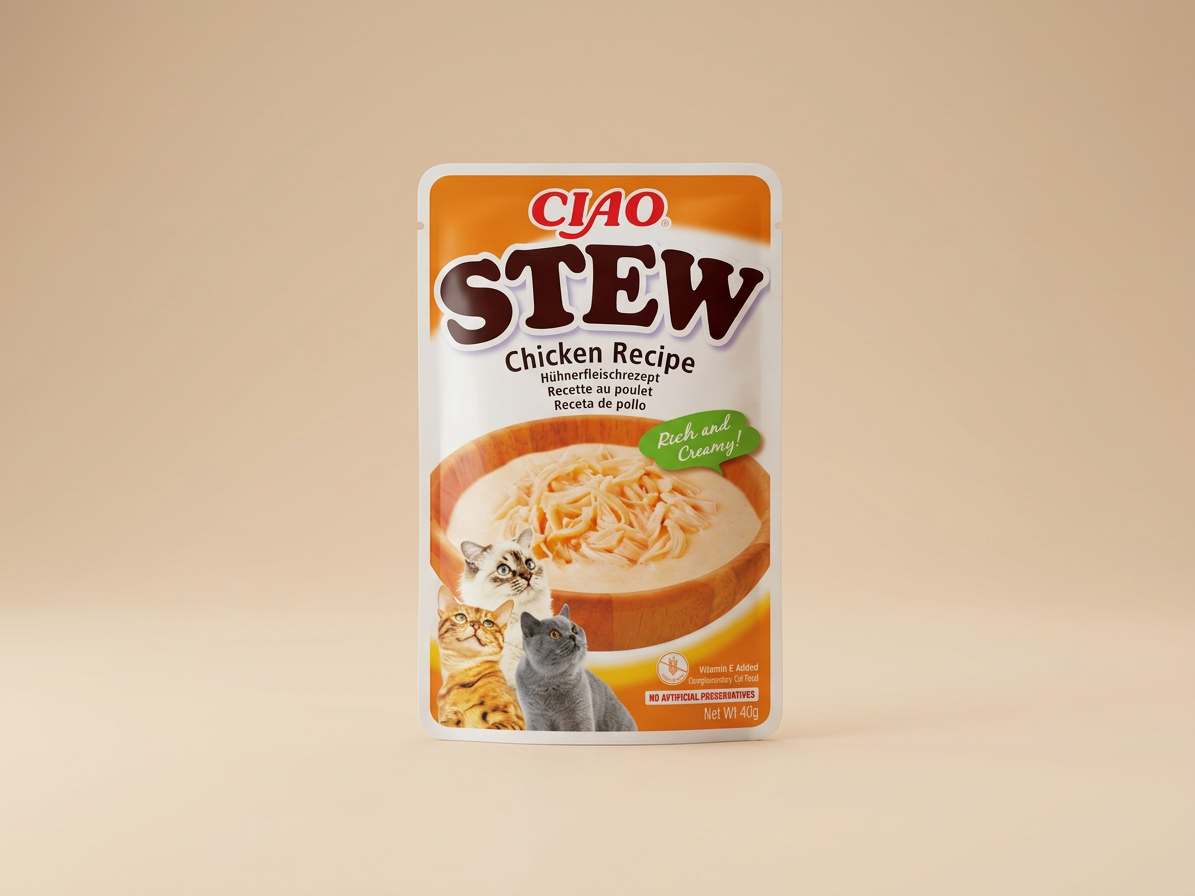 Churu Cat Stew kuře – doplňková kapsička pro kočky 40 g