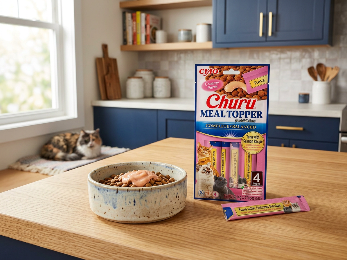 Churu Cat Meal Topper tuňák s lososem 4x14 g
