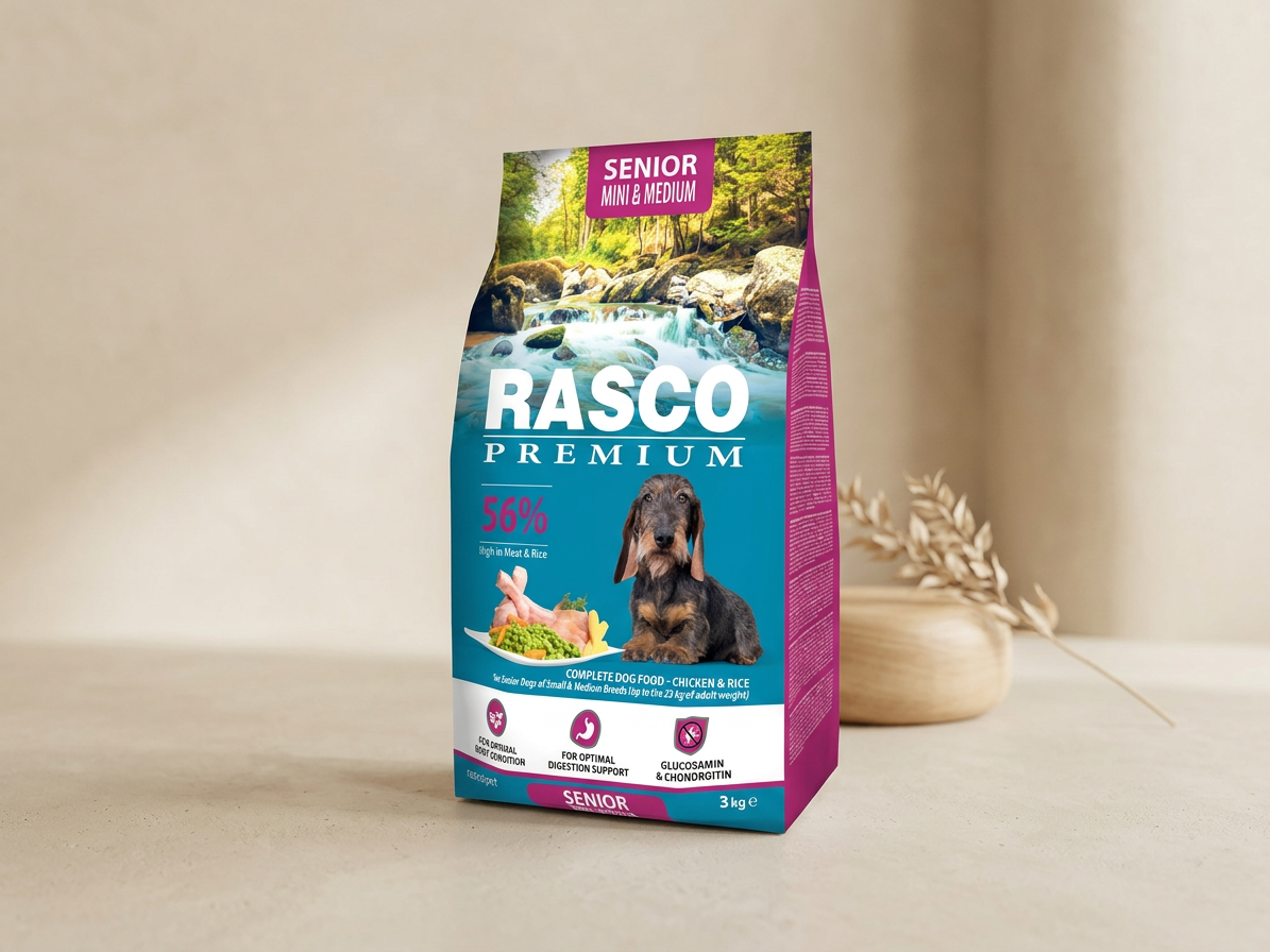 Rasco Premium Senior Mini & Medium Senior kuře s rýží 3 kg