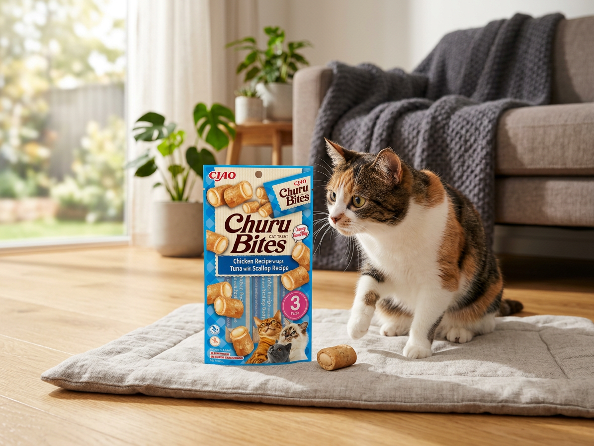 Churu cat Bites - kuře, tuňák a hřebenatky 30g