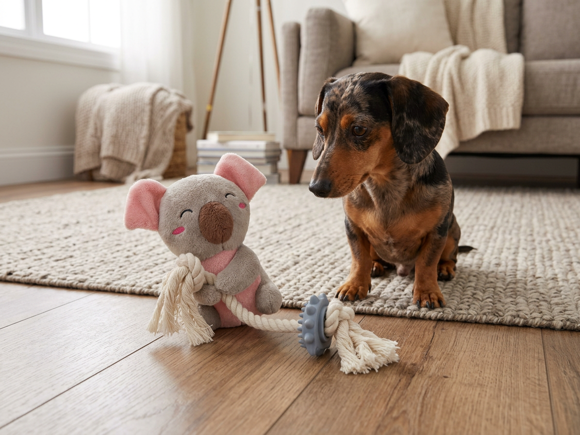 Flamingo Didi Hračka pro štěňata Koala s lanem 23cm