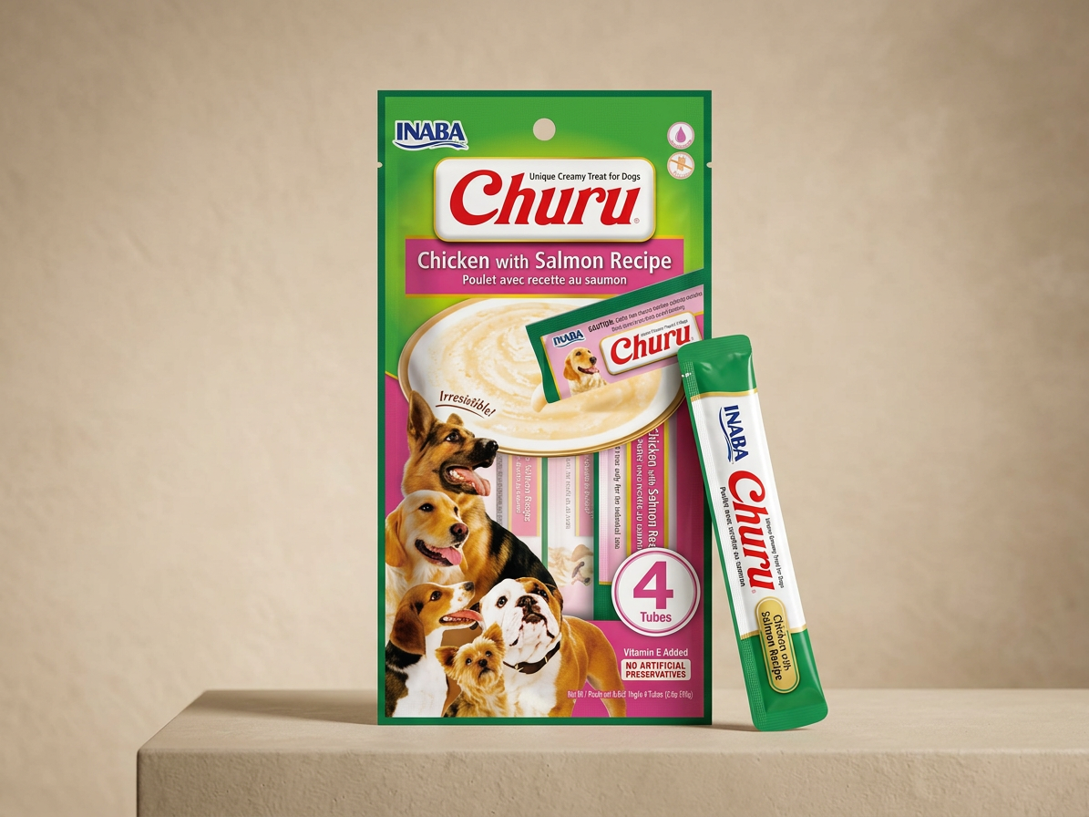 Inaba Churu dog snack kuře a losos 4x14 g