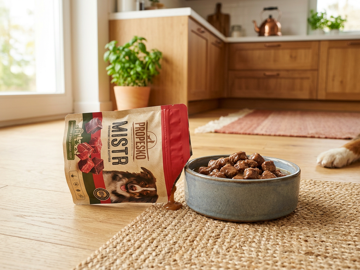 PROPESKO Dog Mistr hovězí, zvěřina v omáčce, kapsa 85 g (12 pack)