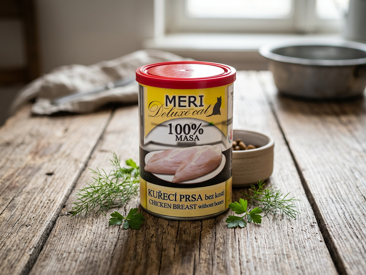 MERI Deluxe Cat kuřecí prsa bez kosti, konzerva 400 g