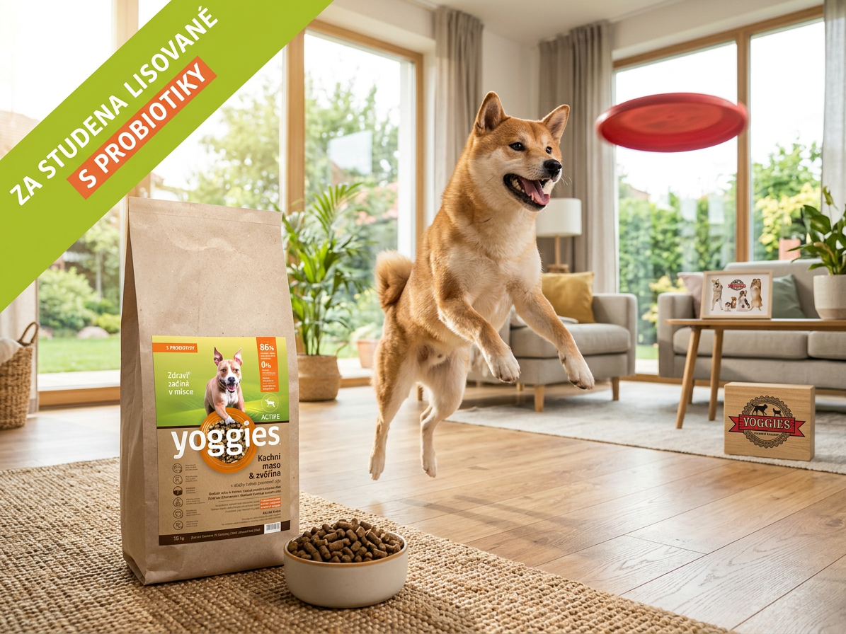 Yoggies Active kachna a zvěřina – lisované za studena 15 kg