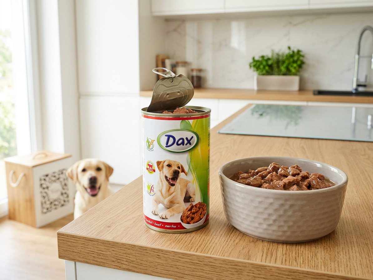 Dax Dog kousky hovězí, konzerva 1240 g
