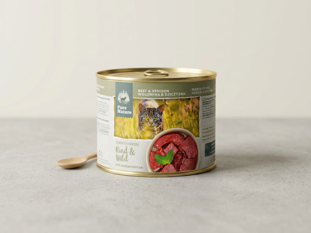Pure Nature Cat Adult konzerva Hovězí a Zvěřina se šantou 200g