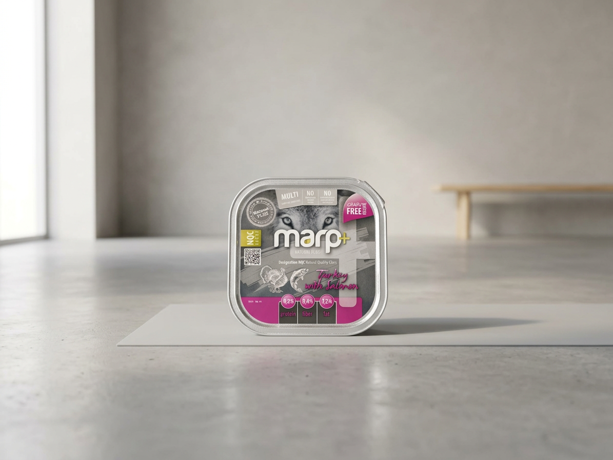Marp Natural Plus vanička pro psy krůtí s lososem 12x150g