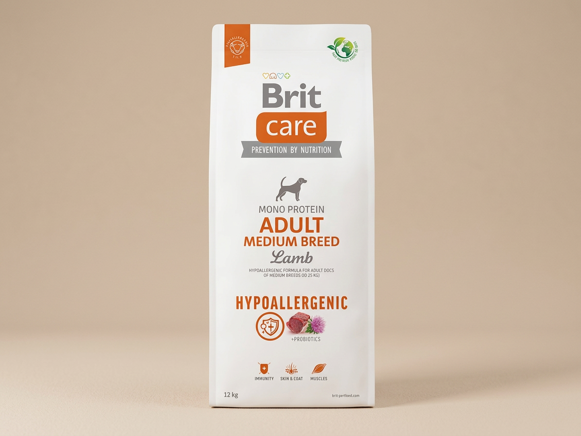 Brit Care Dog Hypoallergenic Adult Medium Breed jehněčí a rýže 12 kg
