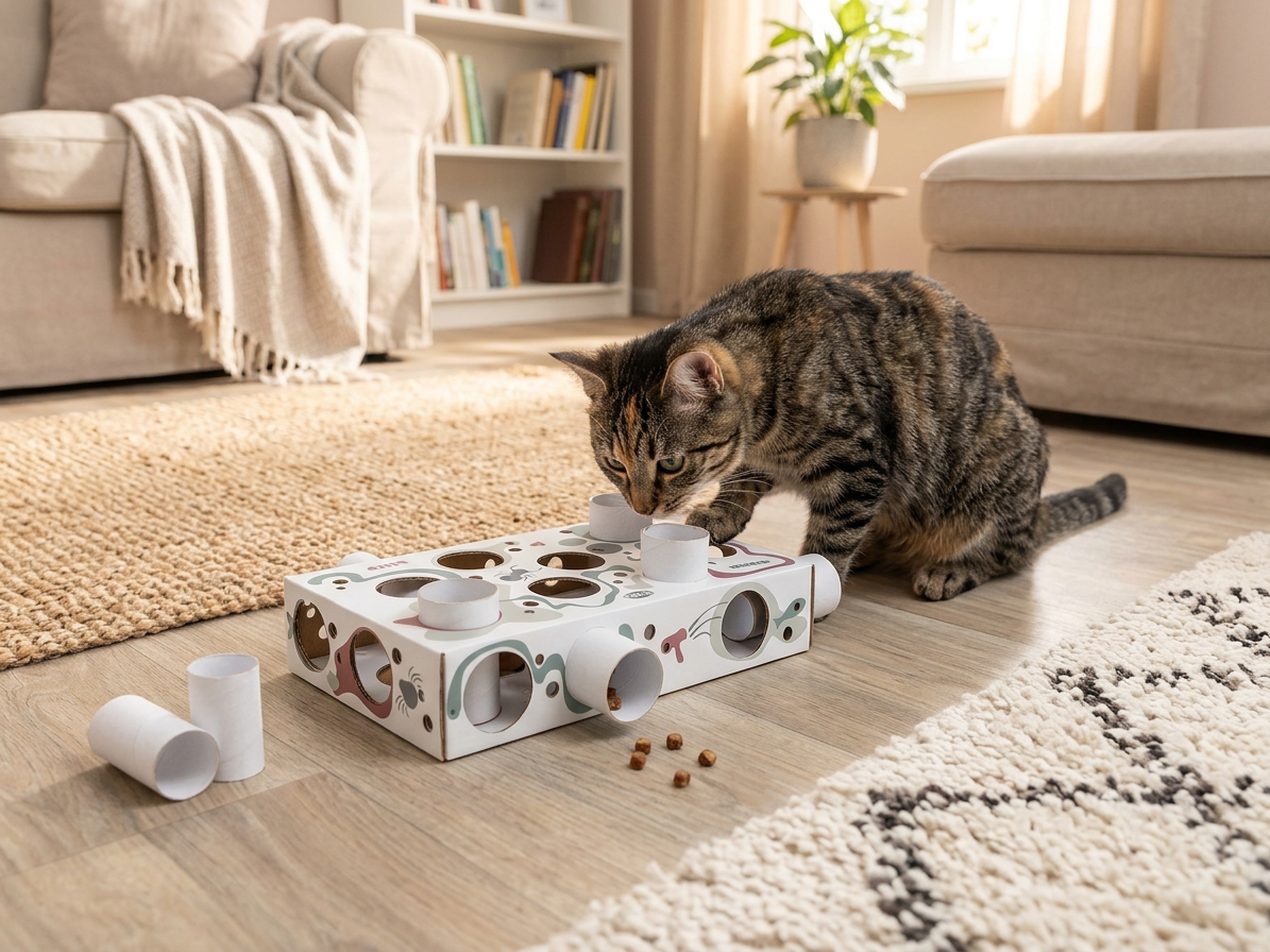 Cat Activity Paws'n'Treats Box - interaktivní hra pro kočky, 35 x 7 x 2 cm, karton