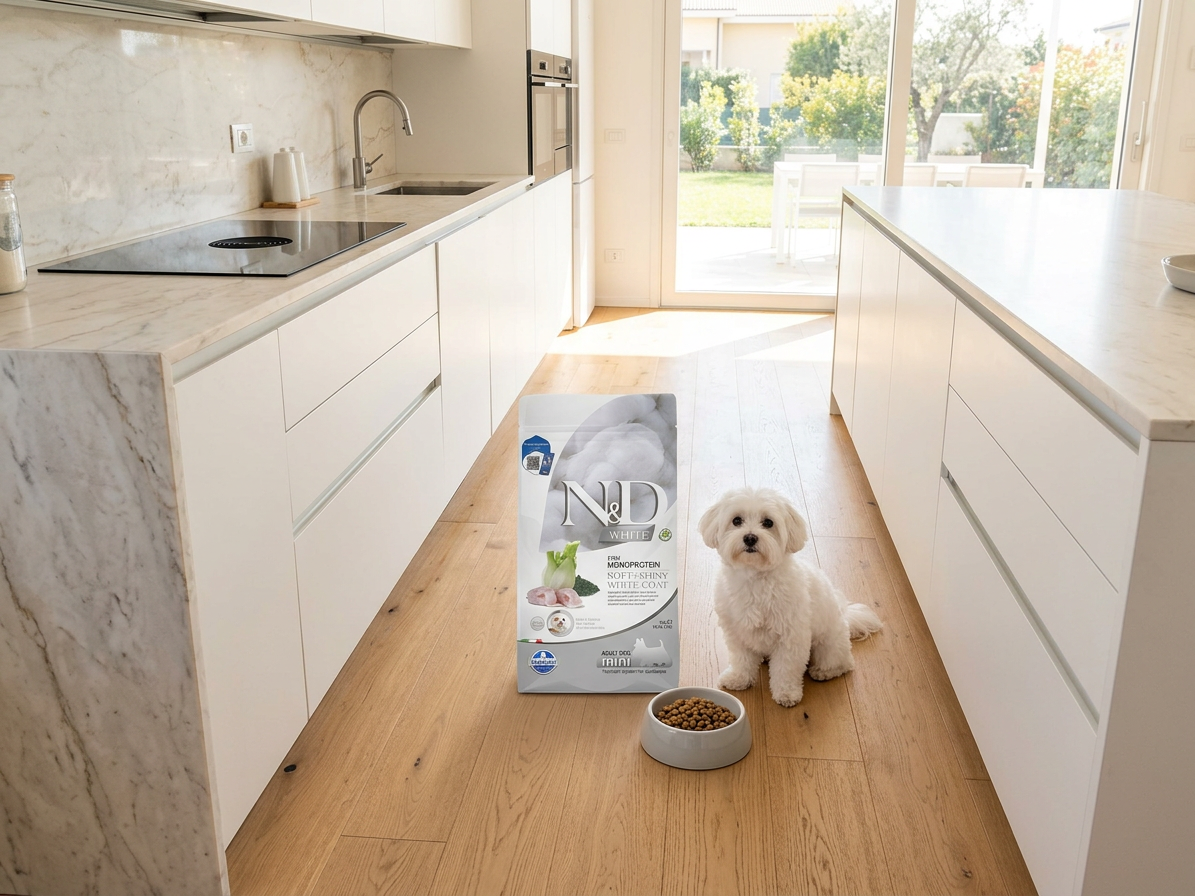 N&D White Dog Adult Mini mořský vlk, spirulina a fenykl 2 kg