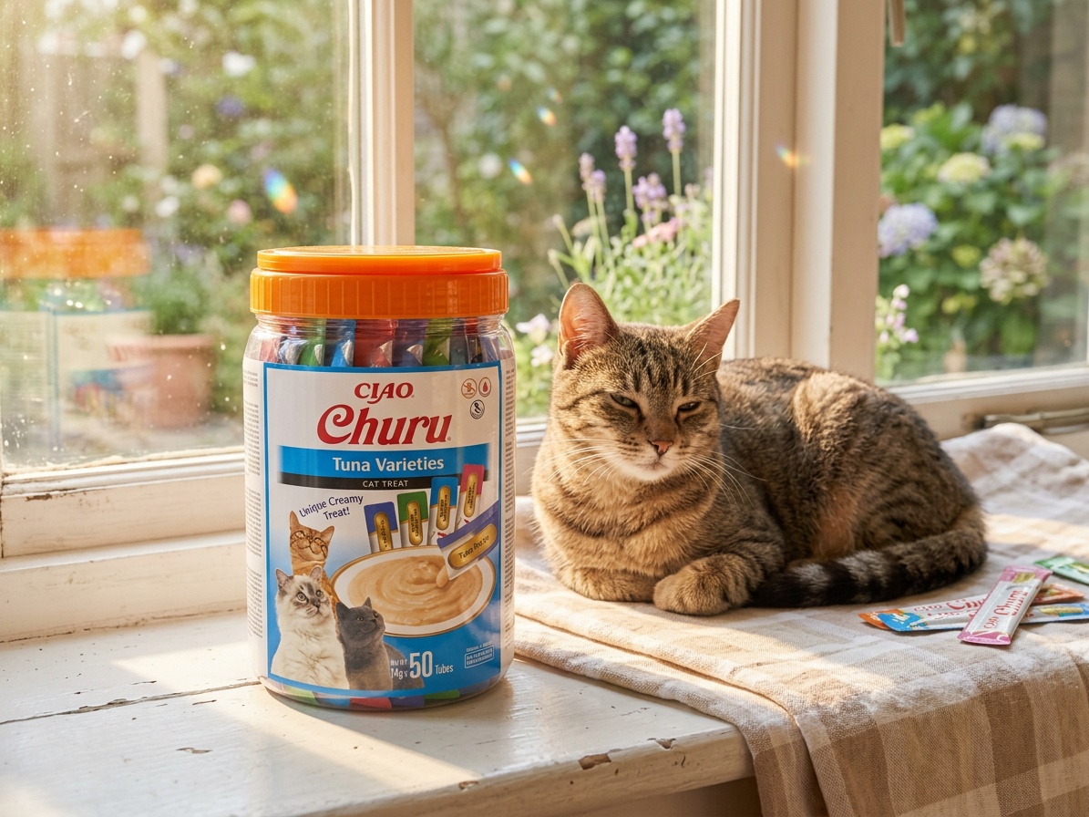 Churu cat masové pyré mix - tuňák 700g