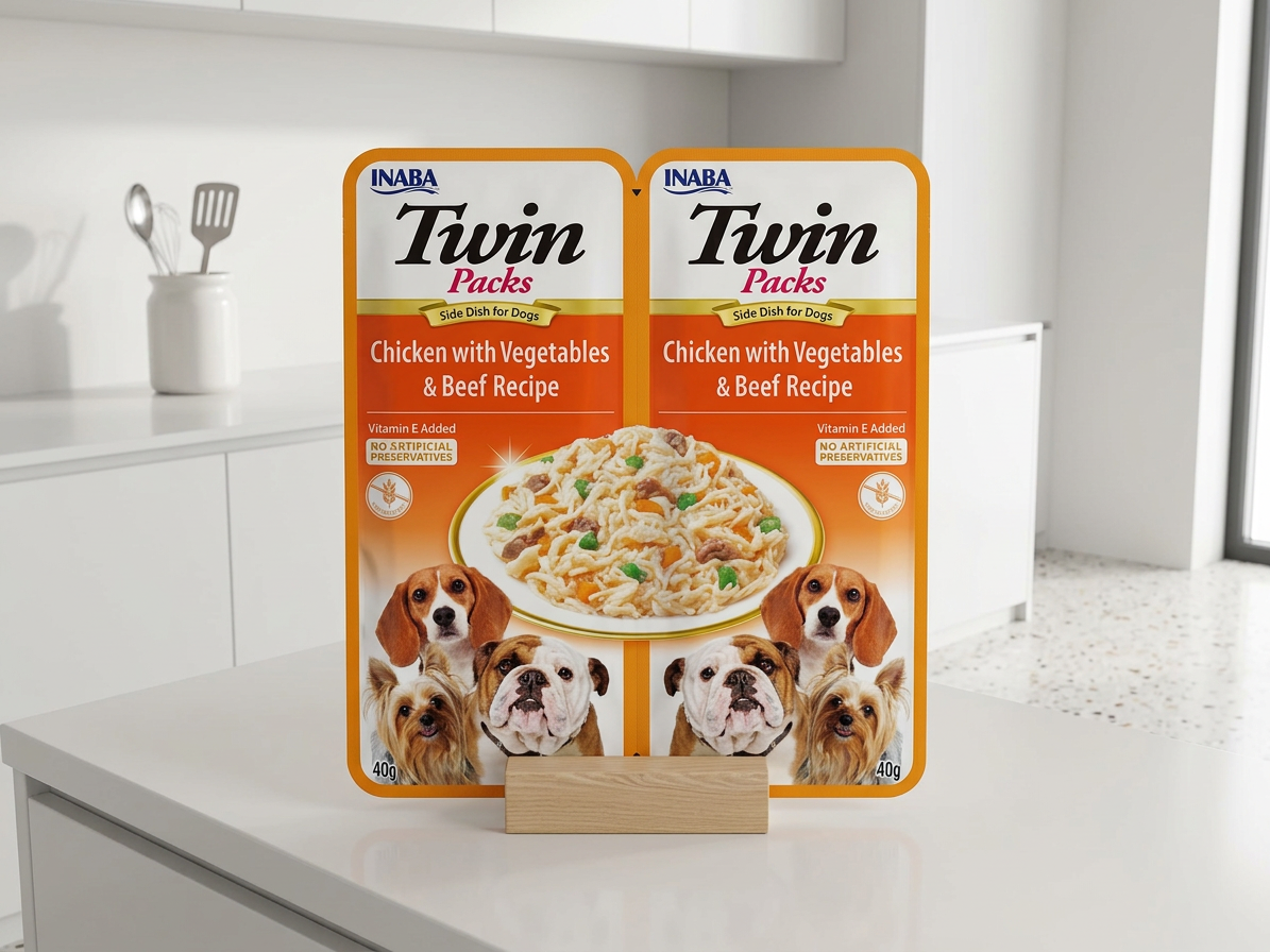 Kapsička Churu Dog Twin Packs - kuře, zelenina a hovězí ve vývaru 80g
