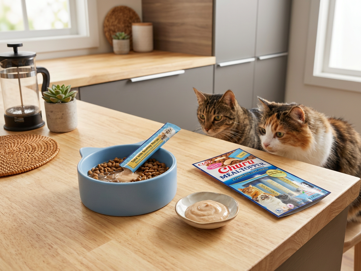Churu Cat Meal Topper tuňák s hřebenatkou 4x14 g