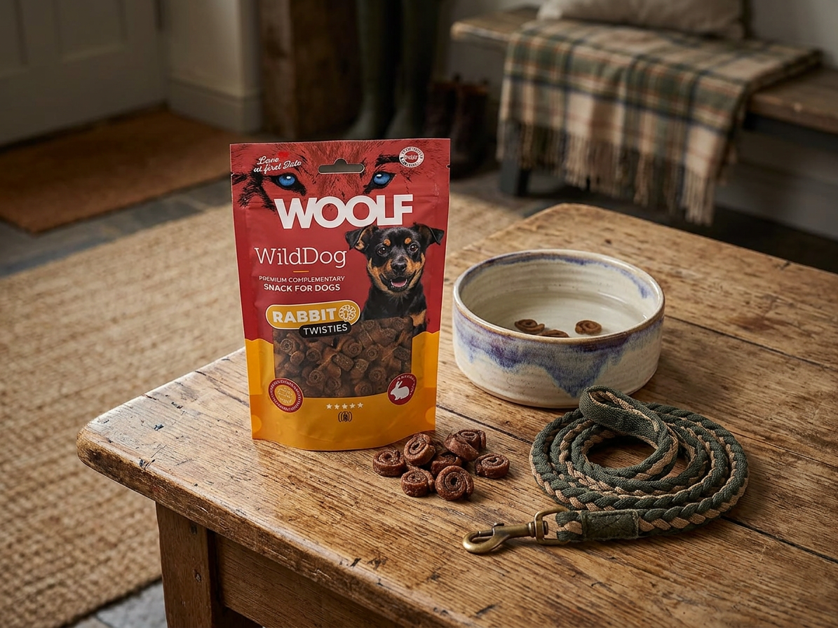 Pamlsek pro psy WOOLF WildDog poch. Twisties Rabbit&Cod, 100 g