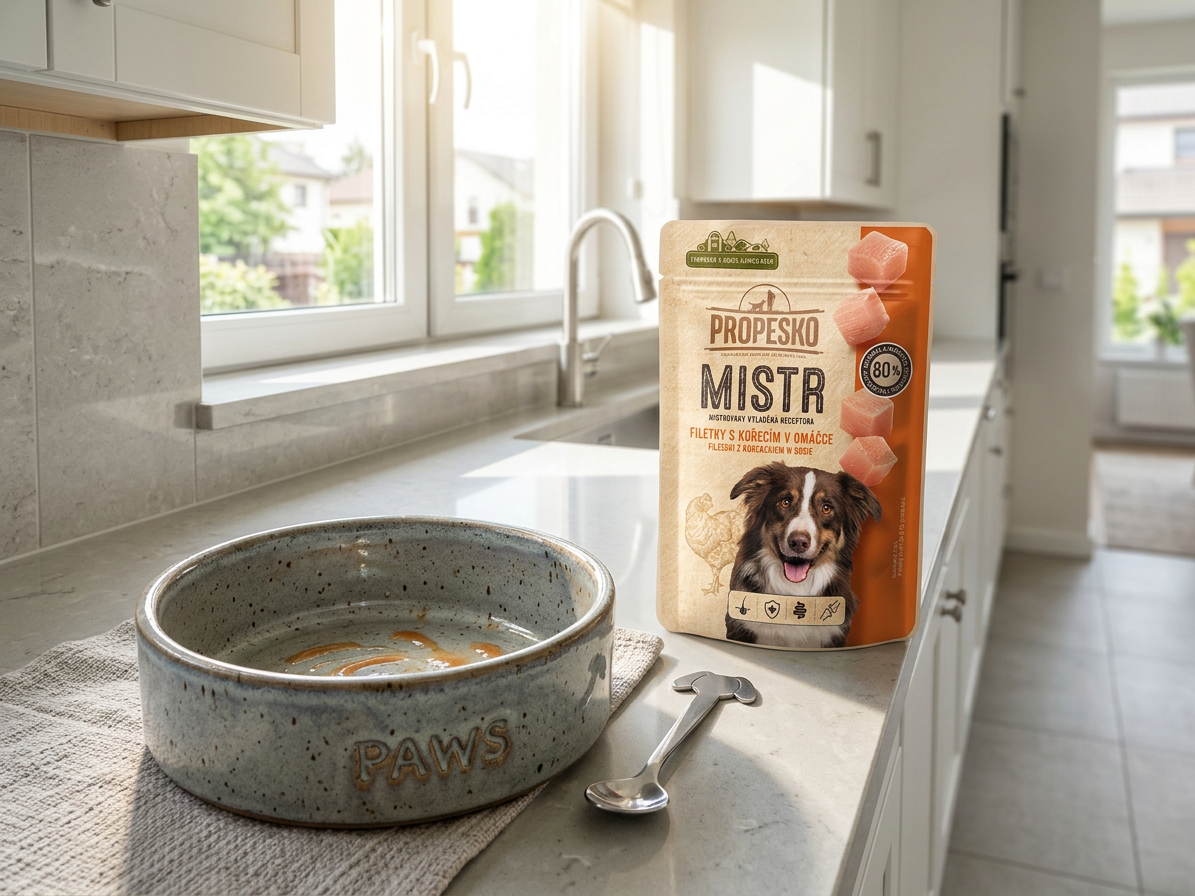 PROPESKO Dog Mistr kuřecí v omáčce, kapsa 85 g