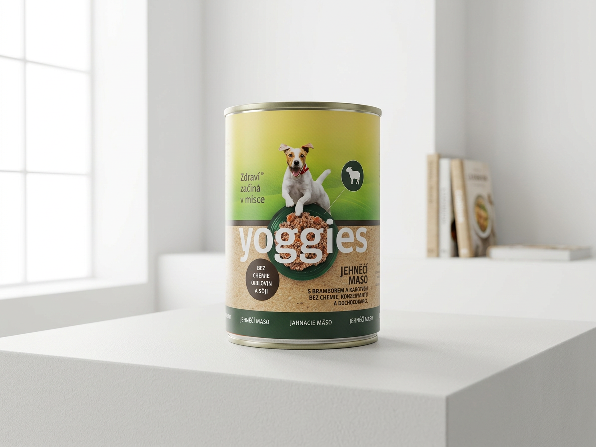 Konzerva pro psy Yoggies jehněčí s bramborem a karotkou 400g