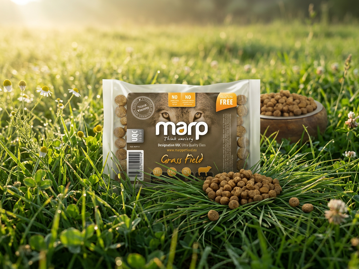 Marp Variety Grass Field jehněčí – vzorek granulí 70 g