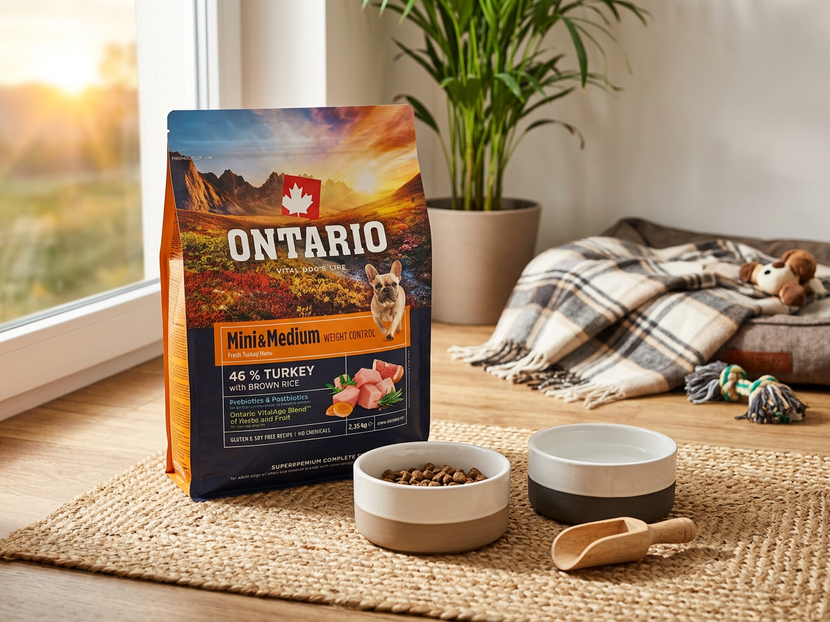 Ontario Mini & Medium Weight Control krůta a hnědá rýže 2,25 kg