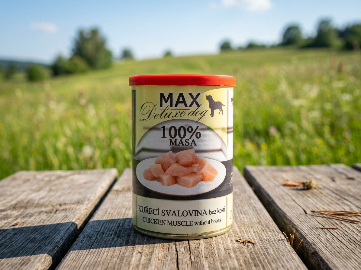 MAX Deluxe Dog kuřecí svalovina bez kosti, konzerva 400 g