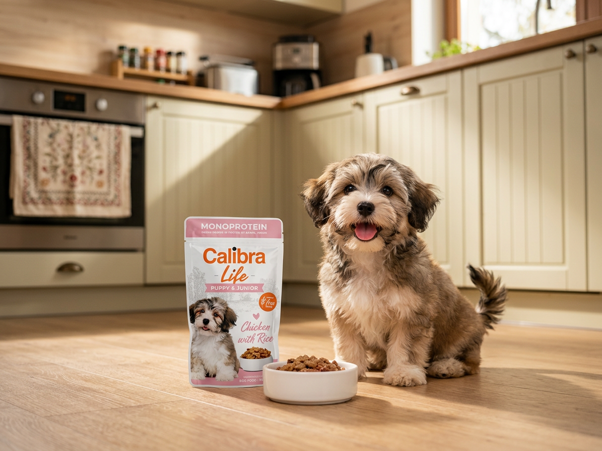 Calibra Dog Life kapsa Puppy&Junior Chicken 150g