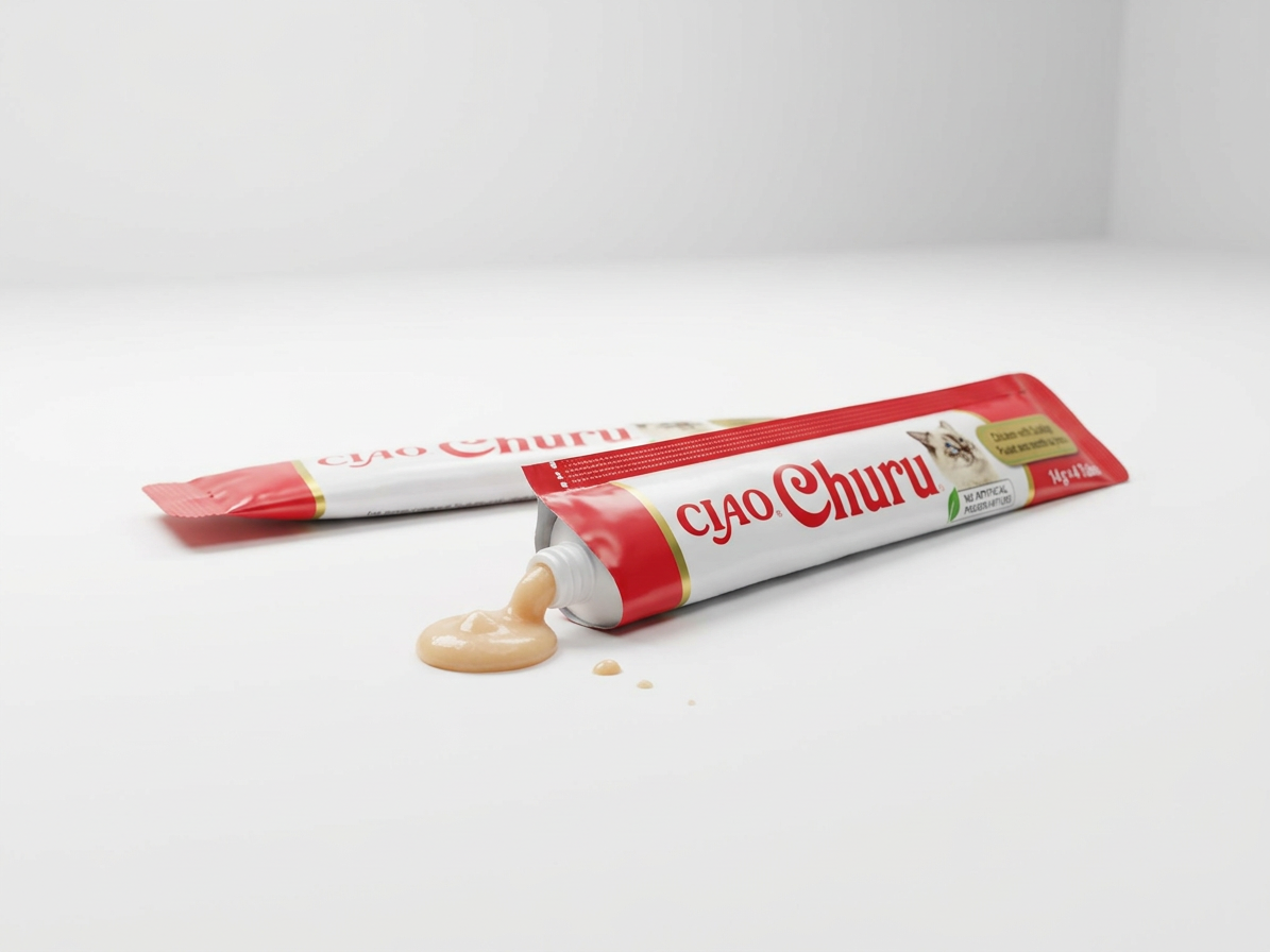 Churu cat masové pyré - kuře, hřebenatky 56g
