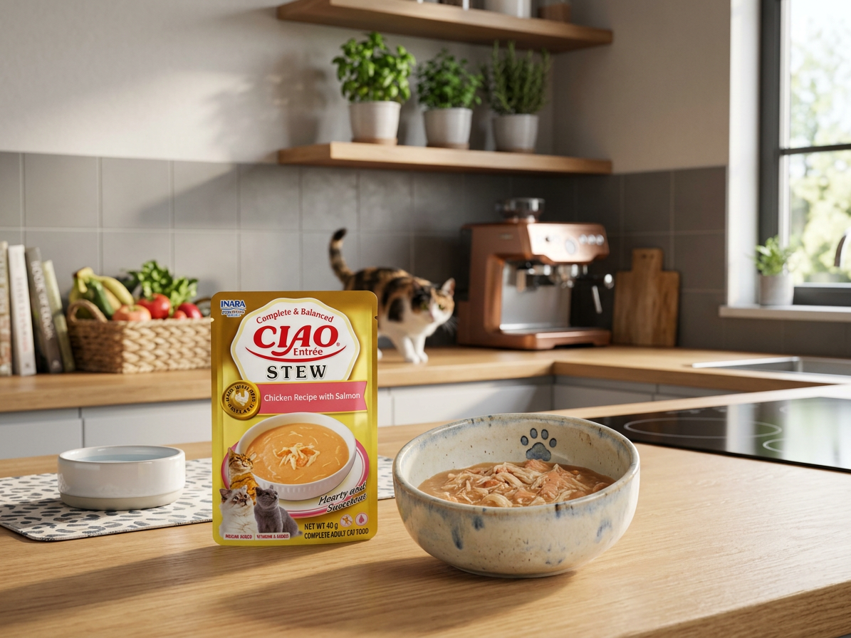 Kapsička pro kočky Churu Cat Entrée Stew Chicken Recipe with Salmon, 40 g
