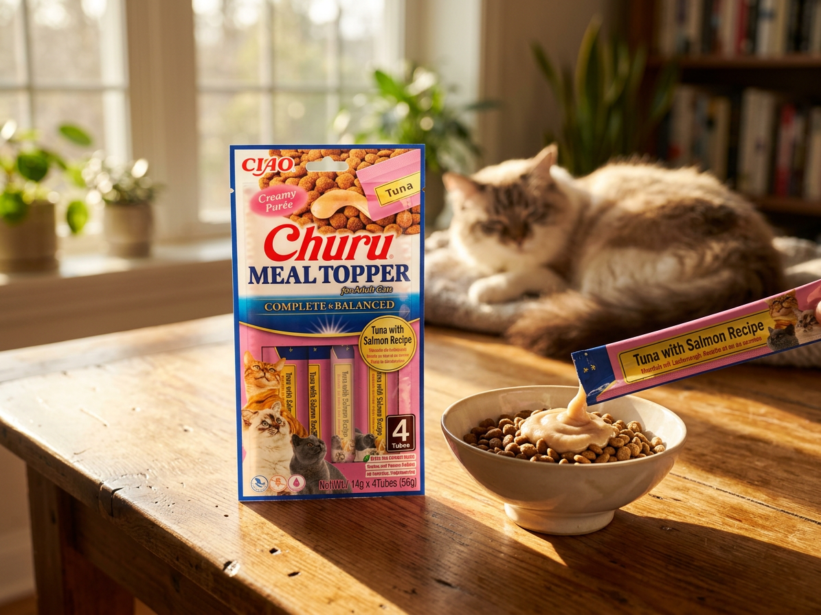 Churu Cat Meal Topper tuňák s lososem 4x14 g