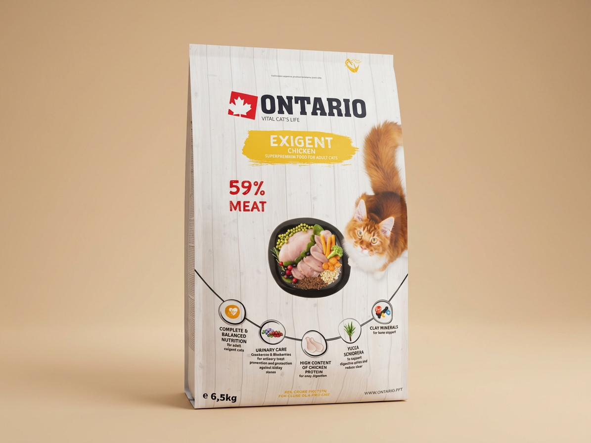 Ontario Cat Exigent 6,5 kg – superprémiové granule pro dospělé kočky