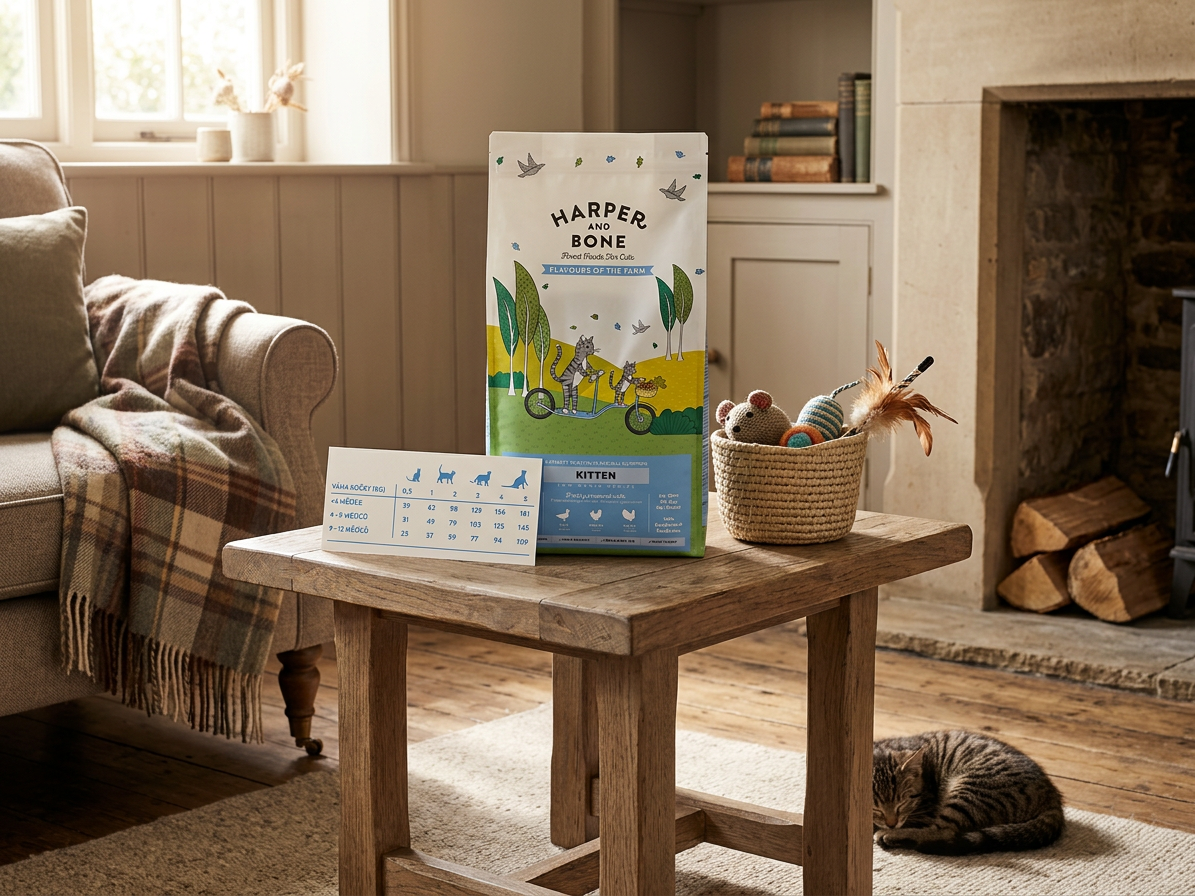 Harper and Bone Cat Kitten příchutě farmy – vzorek 70 g