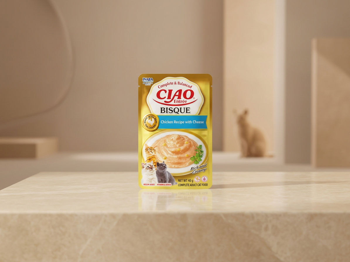 Kapsička pro kočky Churu Cat Entrée Bisque Chicken Recipe with Cheese, 40 g