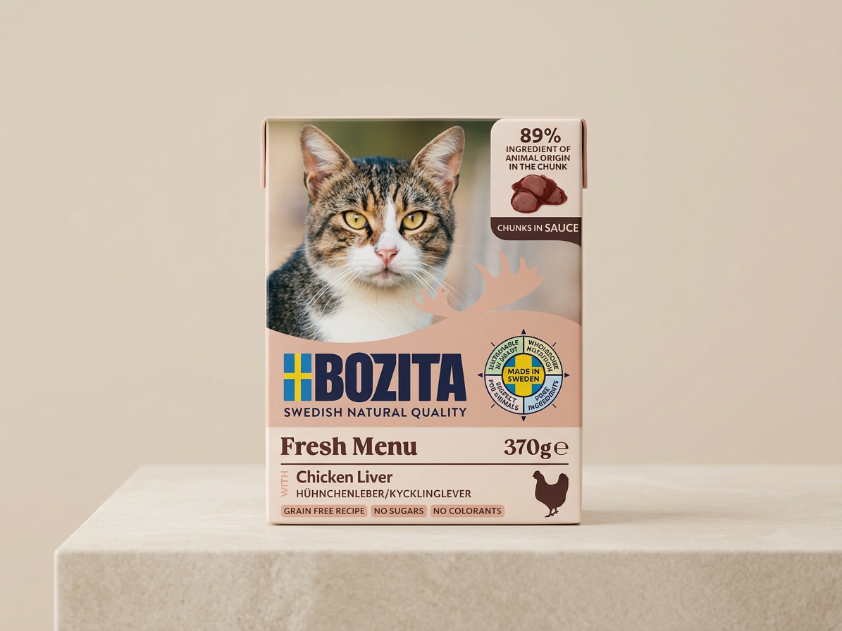 Bozita Cat kousky v omáčce s kuřecími játry, tetrapak 370 g