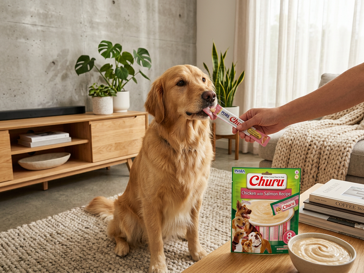 Inaba Churu dog snack kuře & losos 8x 20g