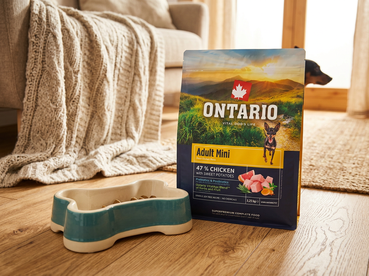 Ontario Adult Mini Chicken & Sweet Potatoes – granule pro malá plemena 2,25 kg