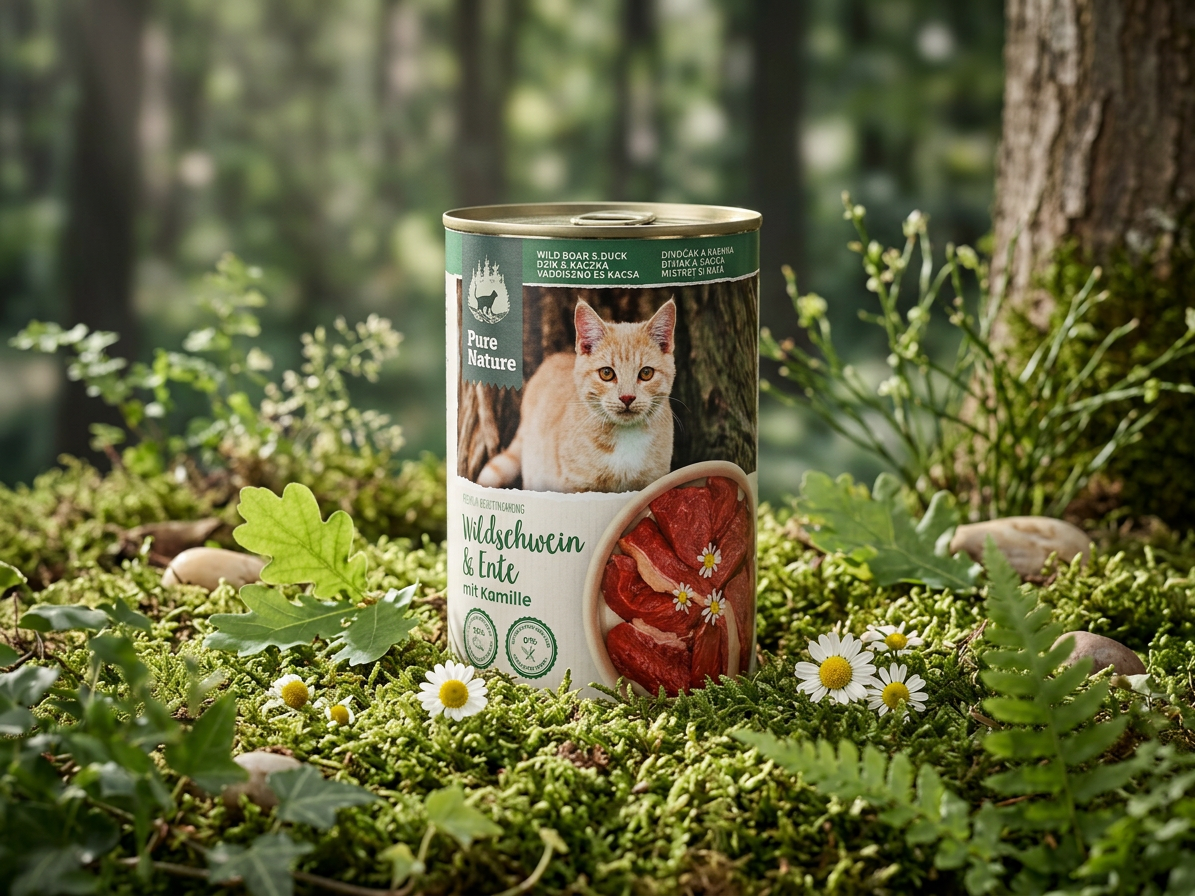 Pure Nature Cat Adult konzerva Divočák a Kachna s heřmánkem 400g