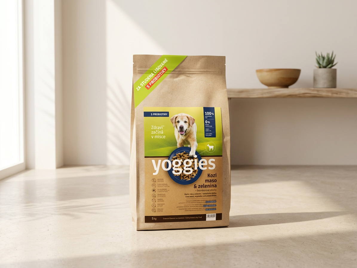 Yoggies hypoalergenní granule s kozím masem lisované za studena 5 kg