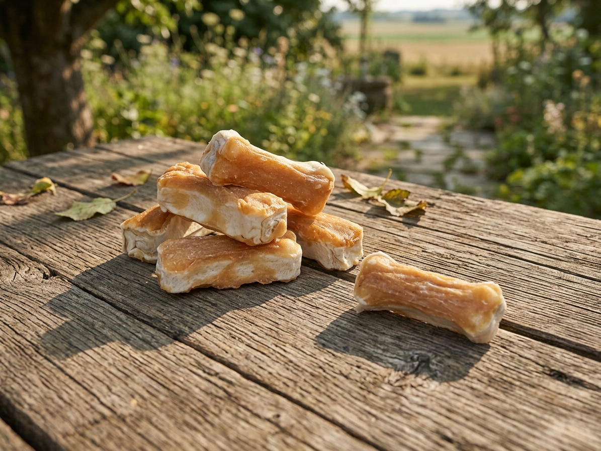 Pochoutka Trixie DentaFun buvolí kůže obalená kuřecím 5cm 120g 8ks