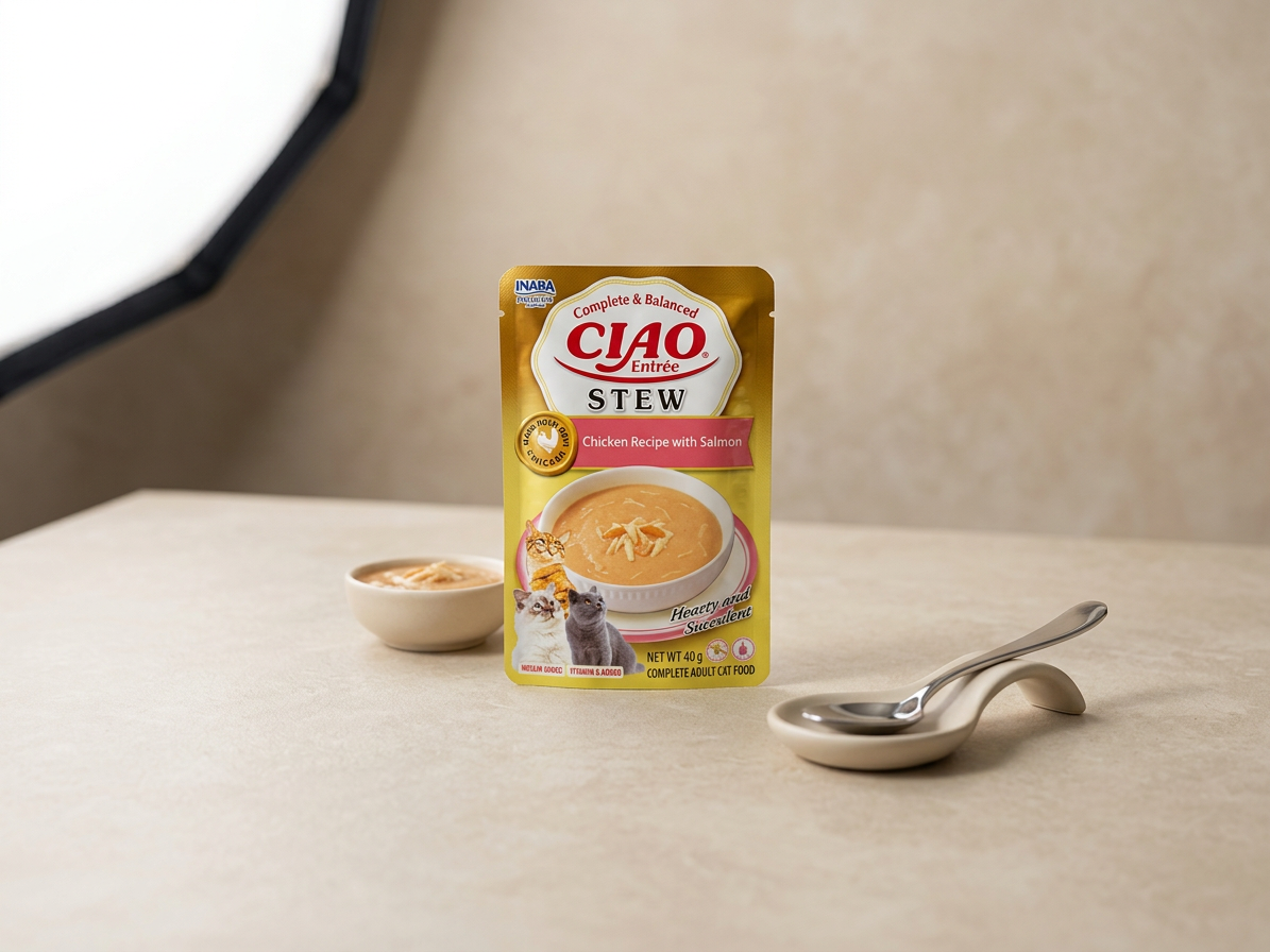 Kapsička pro kočky Churu Cat Entrée Stew Chicken Recipe with Salmon, 40 g