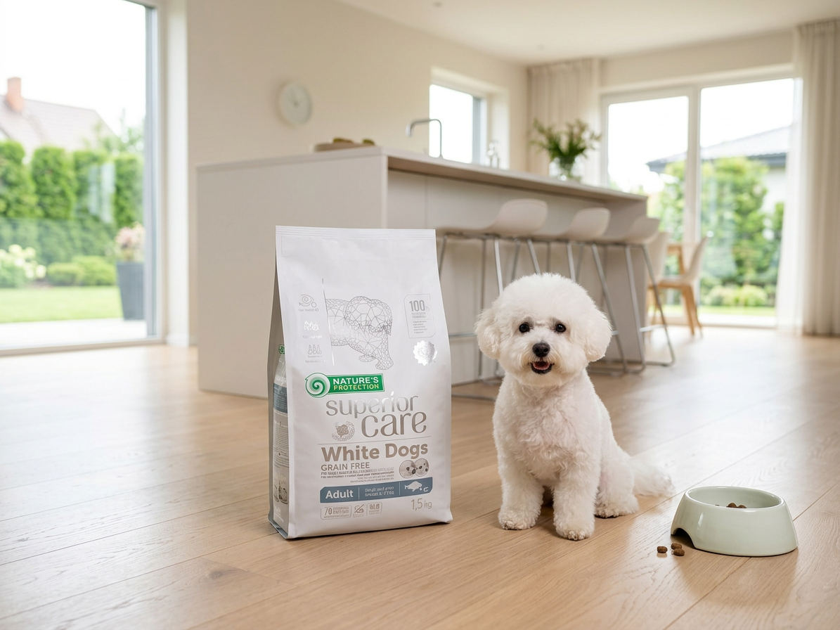 Nature's Protection White Dogs Adult Small Breed GF White Fish 1,5 kg