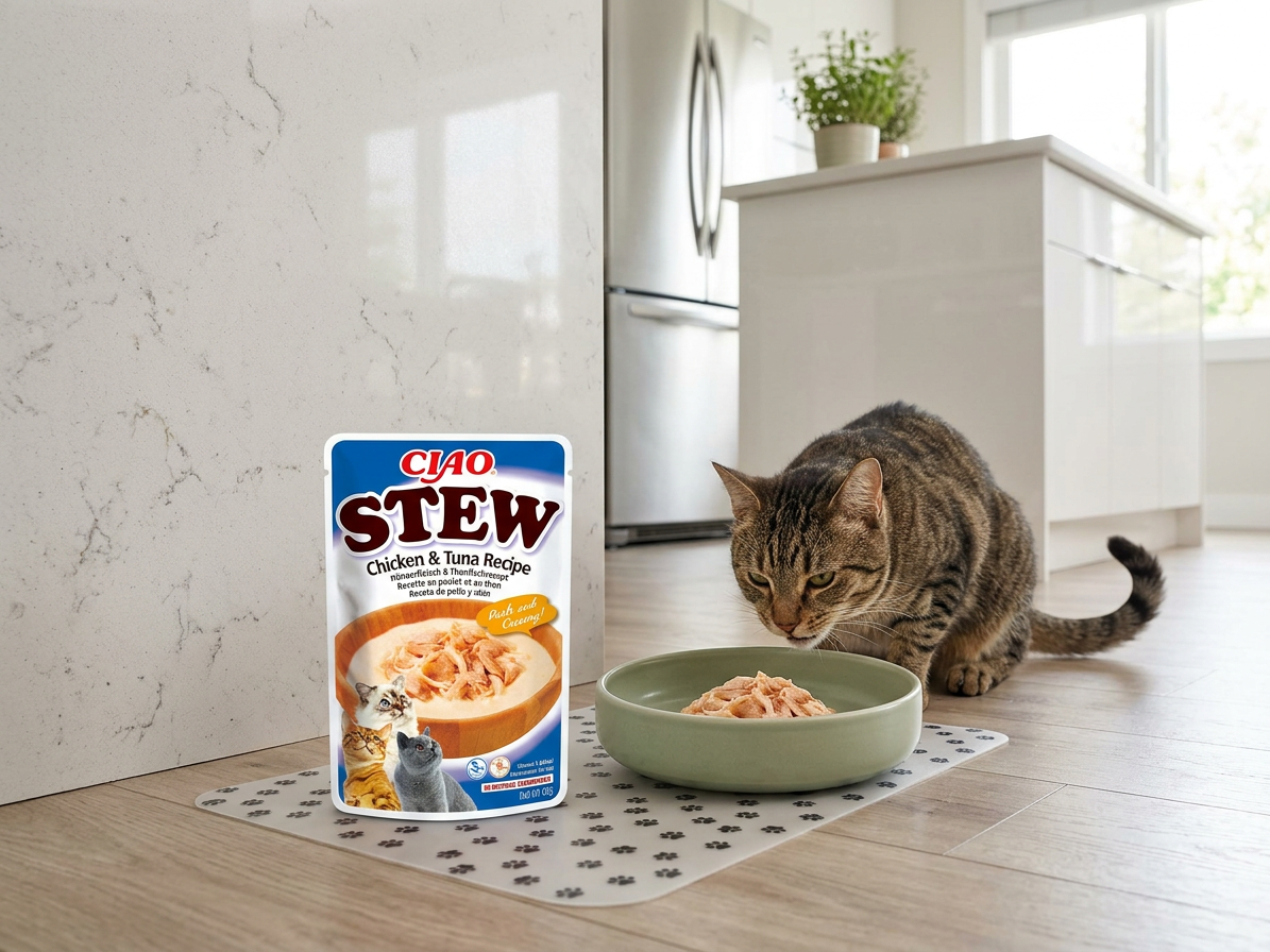 Churu Cat Stew kuře a tuňák – doplňkové krmivo pro kočky 40 g
