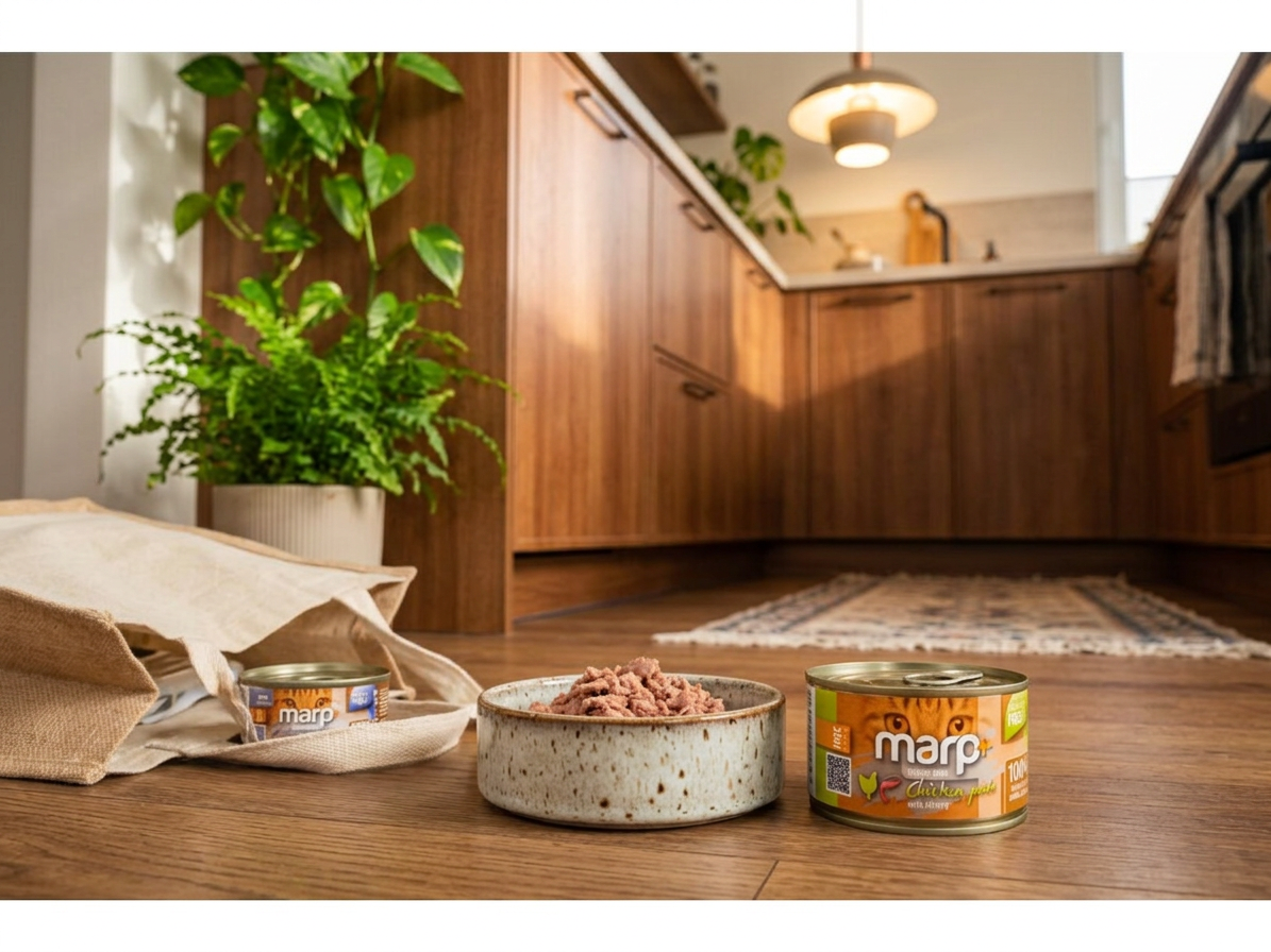 Marp Holistic Plus konzerva pro kočky – Kuřecí paté s krevetami 70g