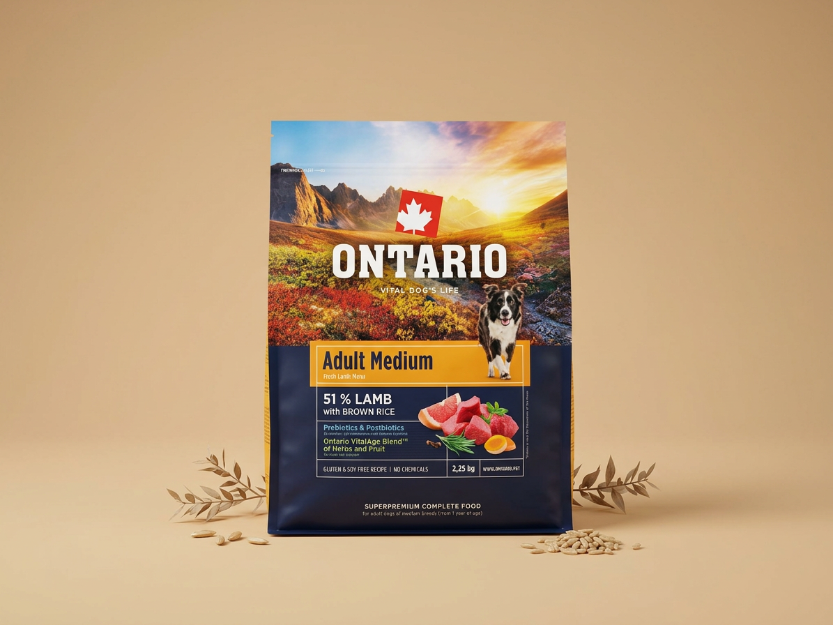 Ontario Adult Medium Lamb & Brown Rice pro dospělé psy 2,25 kg