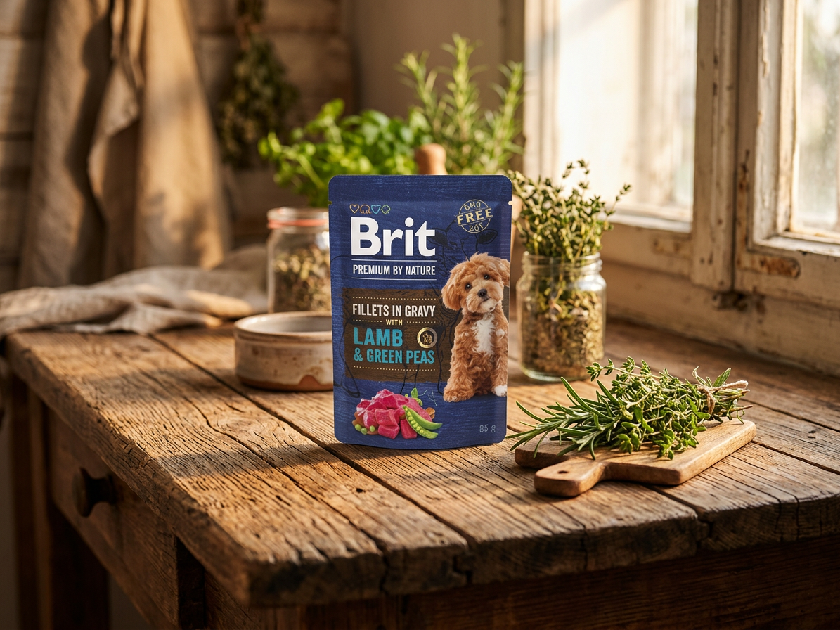 Brit Premium Dog Fillets Gravy Lamb&Green Peas 85g