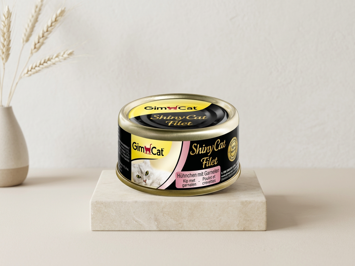 ShinyCat CHICKEN FILLET s krevetou v kuřecím vývaru 70 g (konzerva)