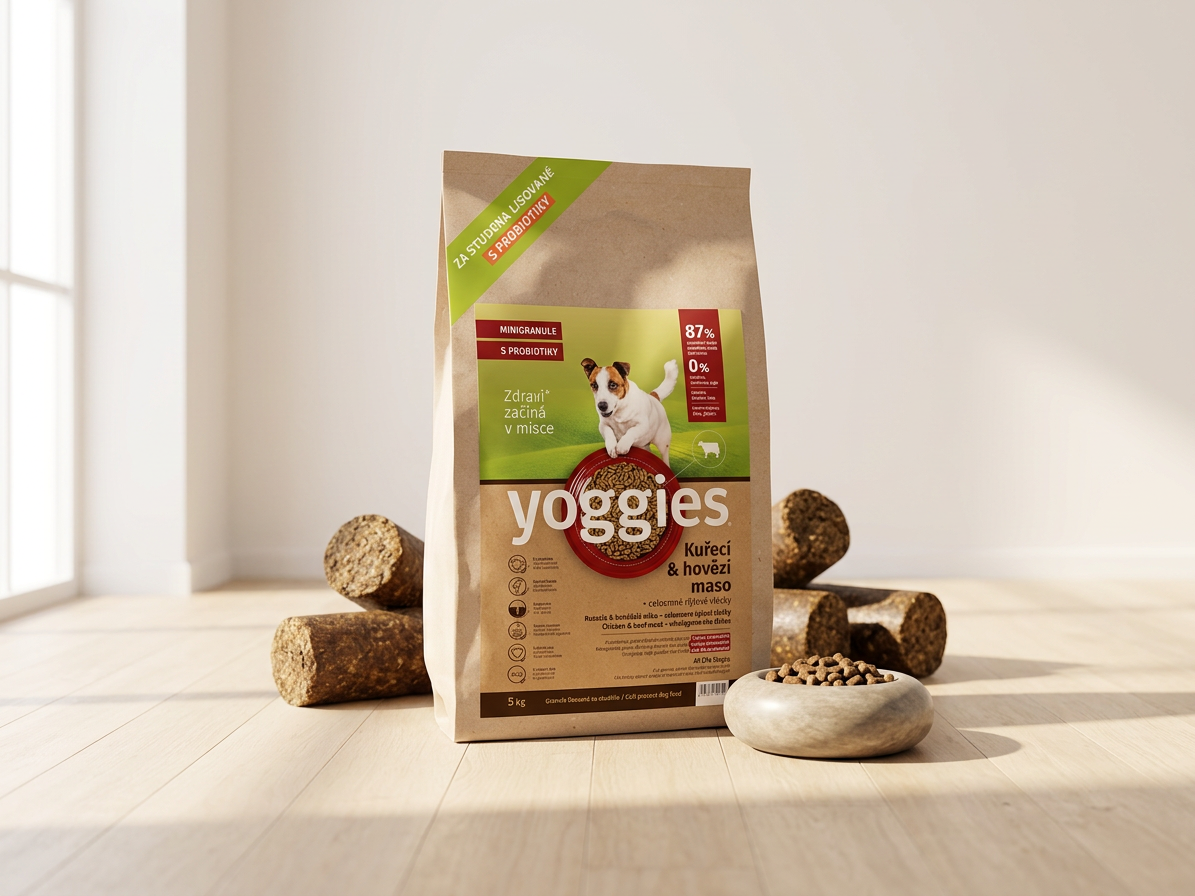 Yoggies MINIGRANULE kuřecí a hovězí maso 5 kg