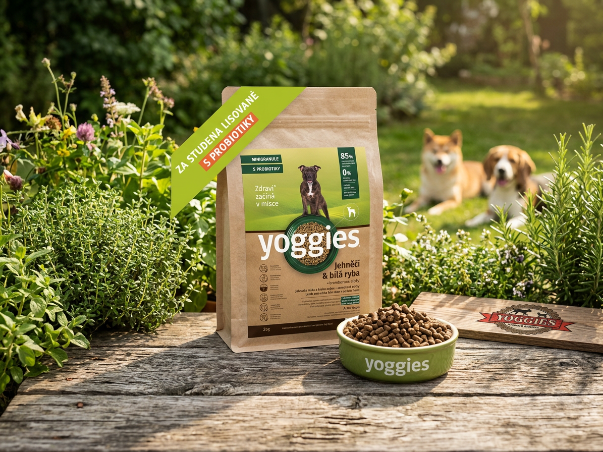 Yoggies MINIGRANULE jehněčí a bílá ryba s probiotiky 2 kg