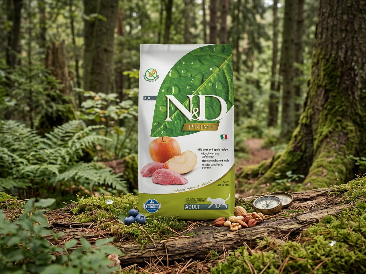 N&D PRIME Cat GF Wild Boar & Apple Adult – granule 5 kg