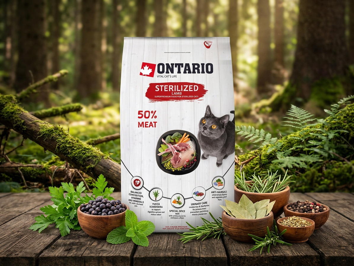 Ontario Cat Sterilised Lamb 6,5 kg – krmivo pro sterilizované kočky